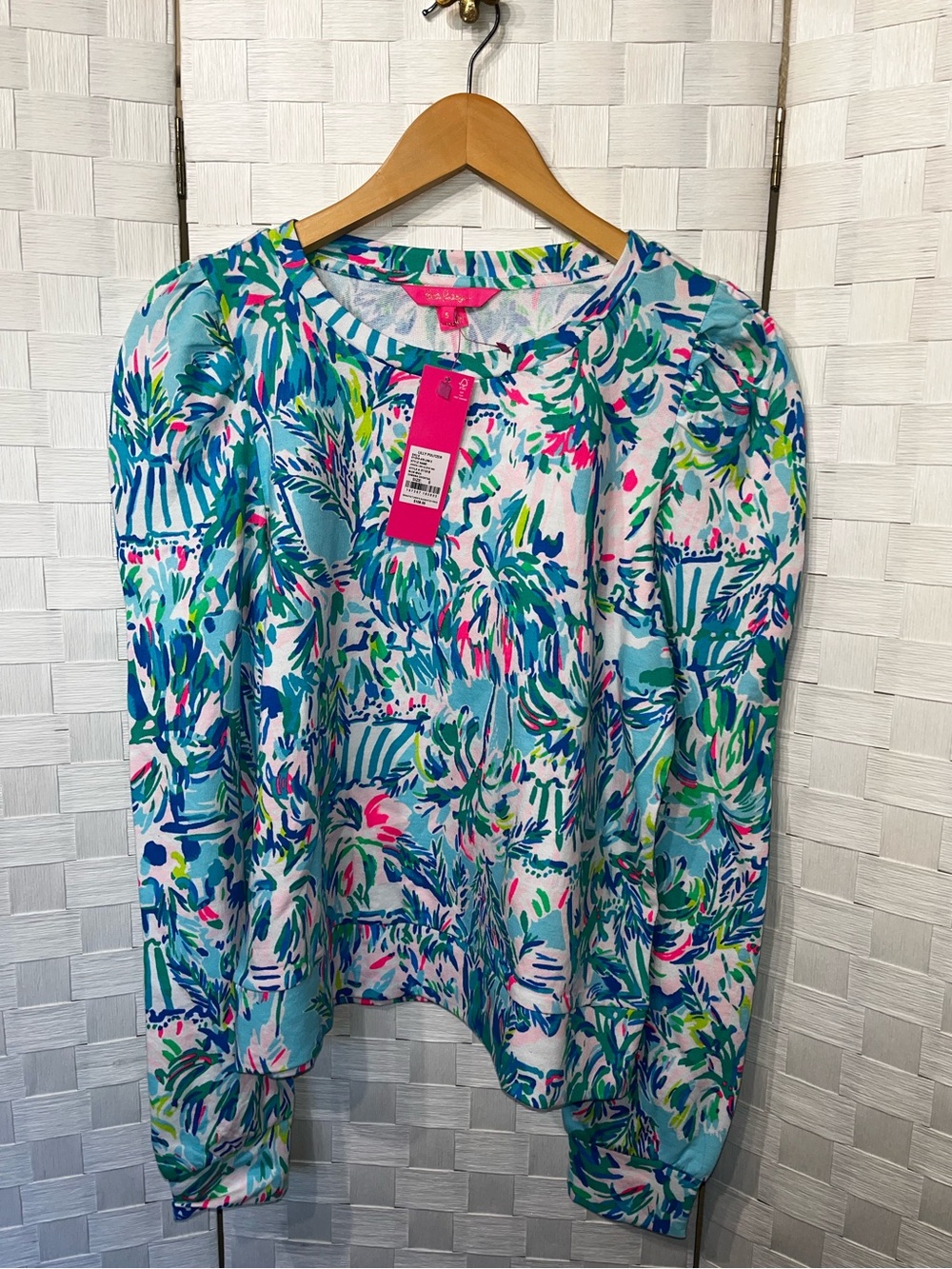 Lilly Pulitzer Jansen Cabana Cocktail Sweatshirt Long Sleeve Women’s Size Small